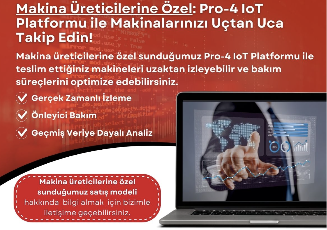 Makina üreticilerine özel makina izleme